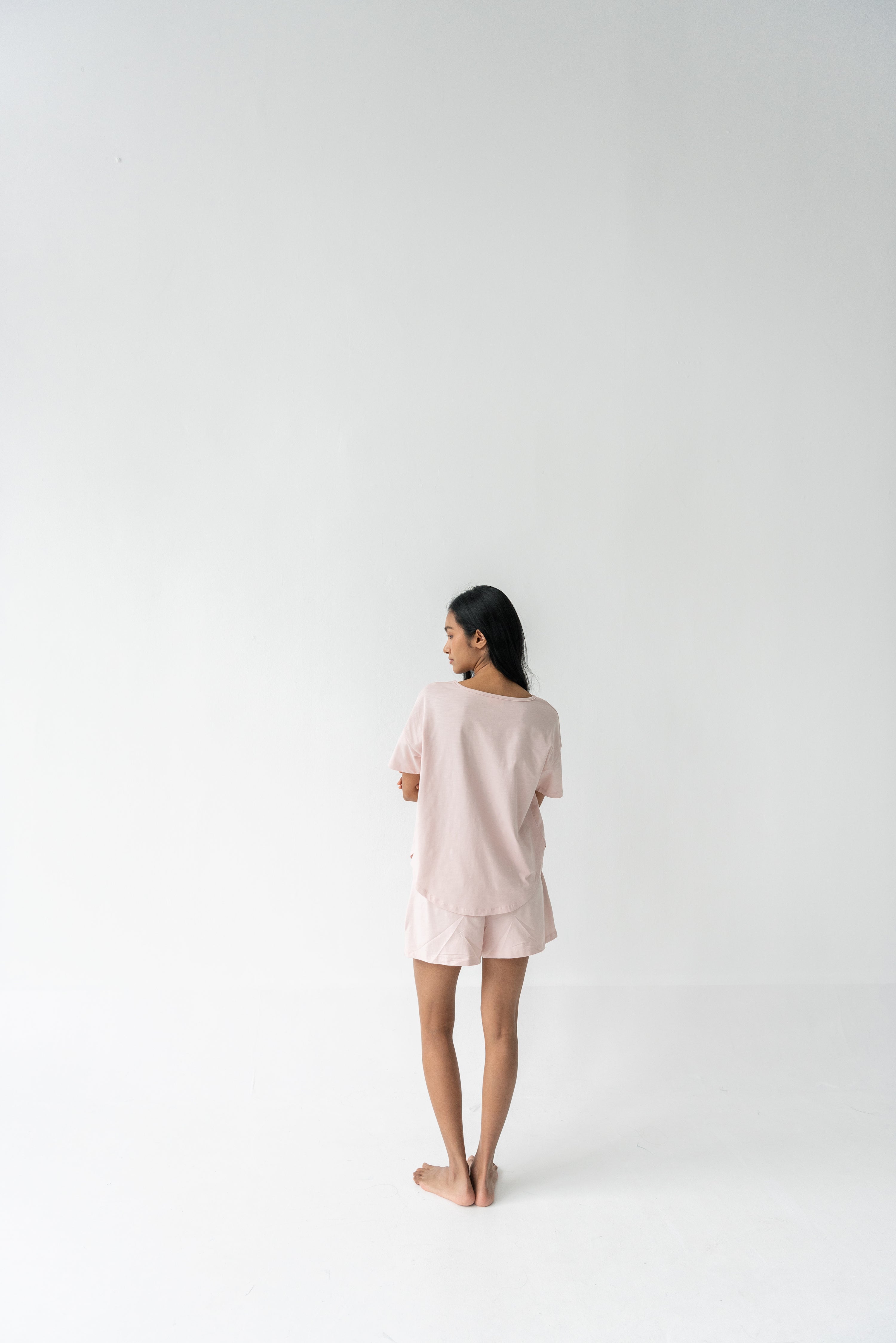 Organic Cotton Laze Tee | Soft Blush