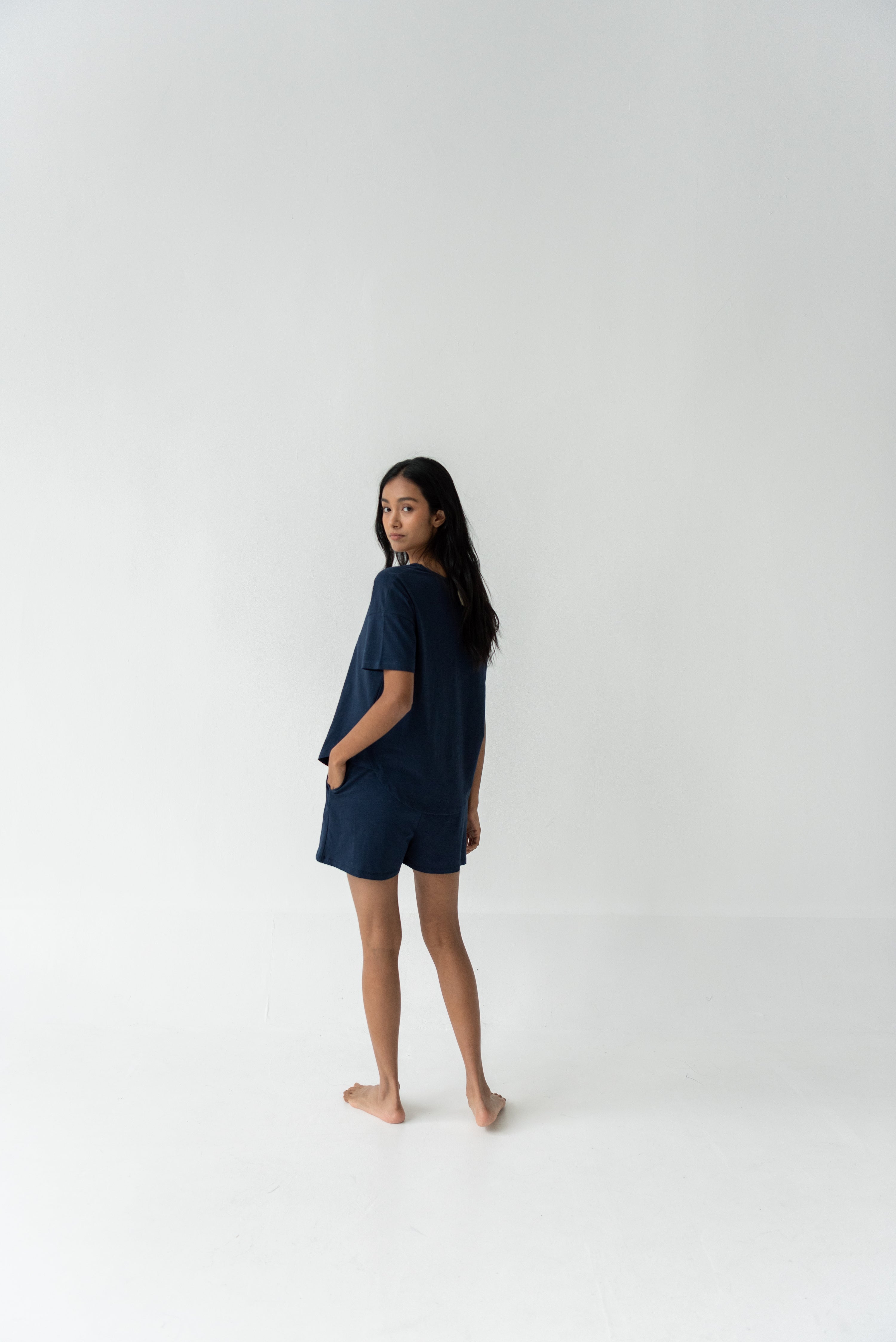 Organic Cotton Laze Tee | Navy