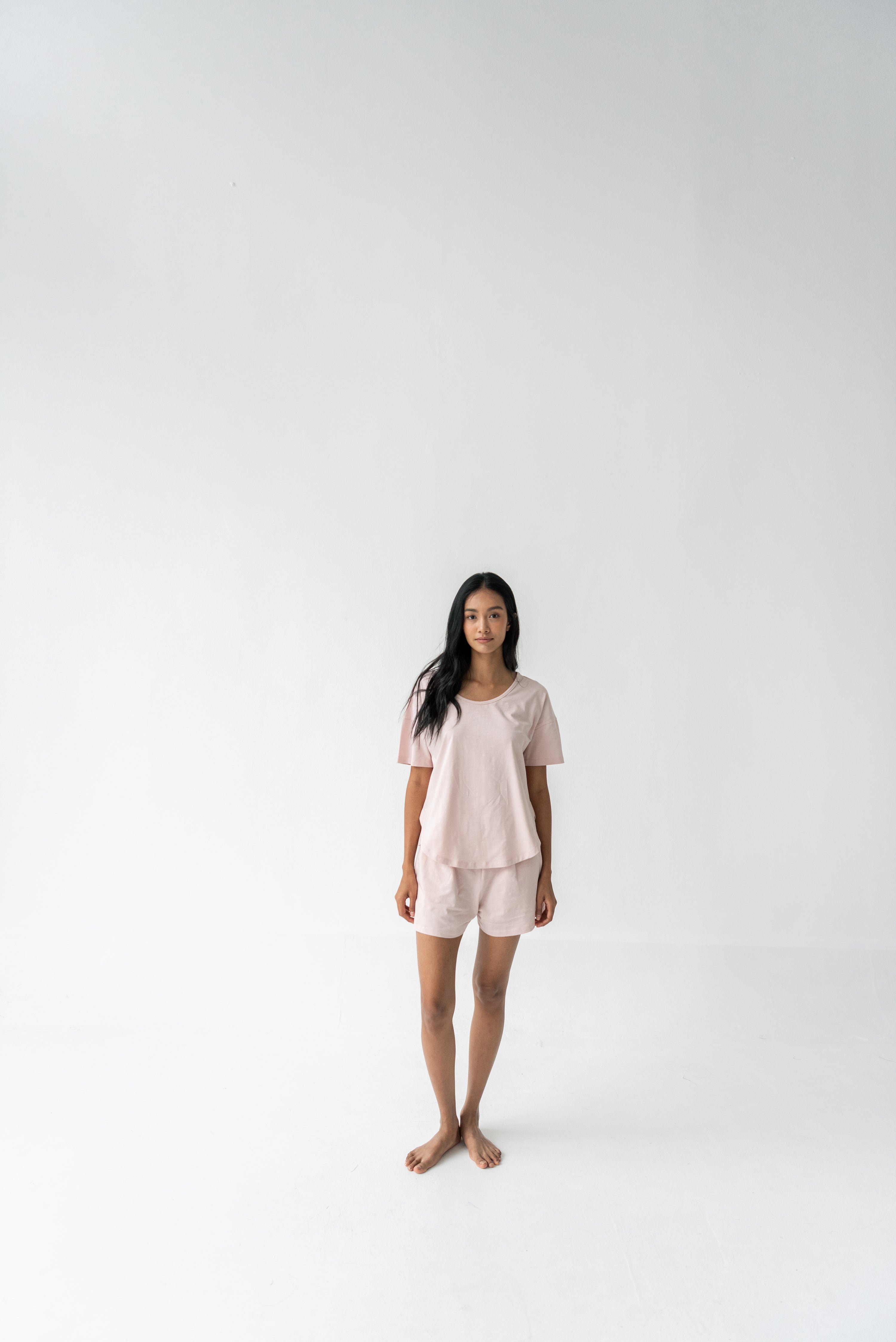 Organic Cotton Laze Tee | Soft Blush