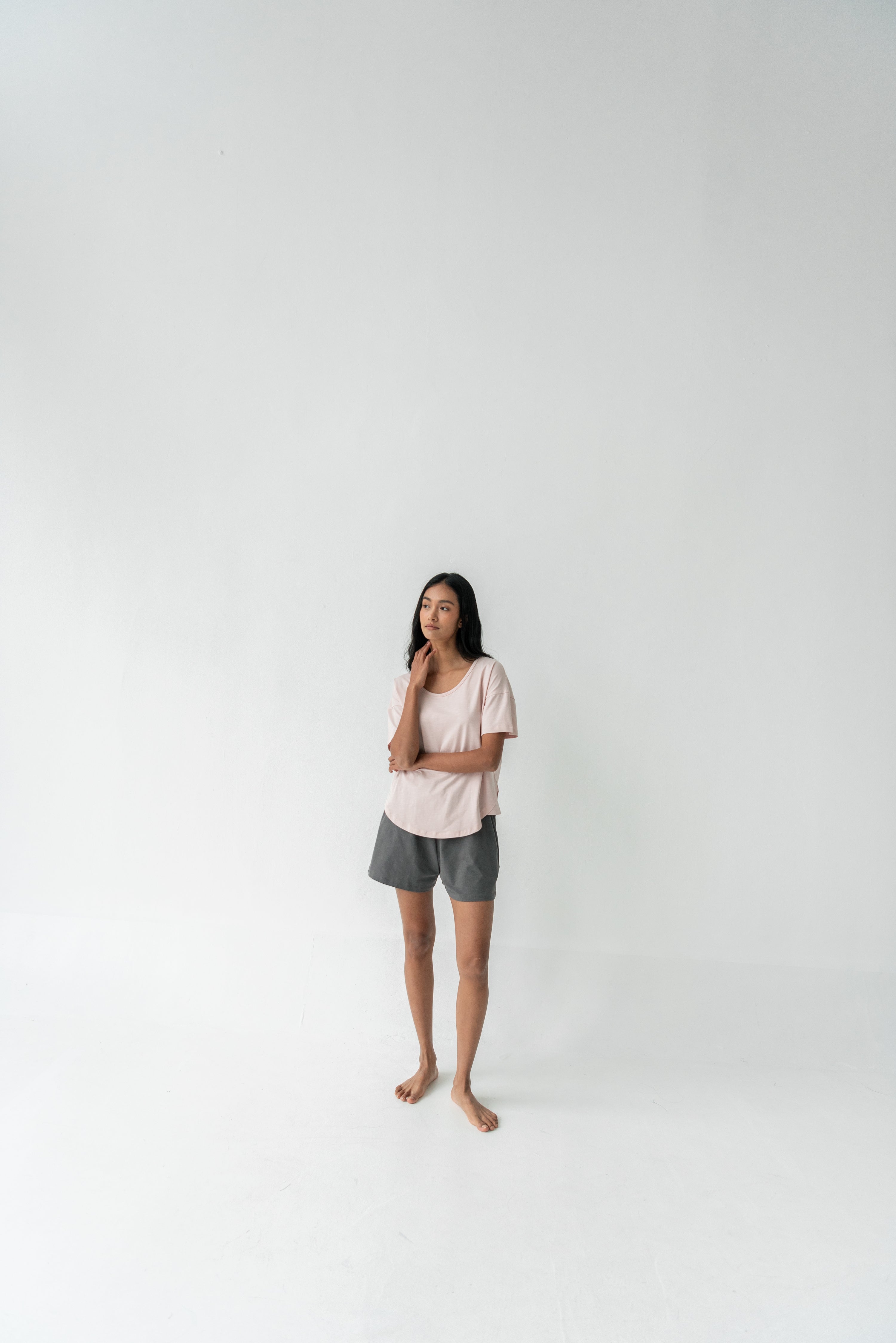 Organic Cotton Laze Tee | Soft Blush