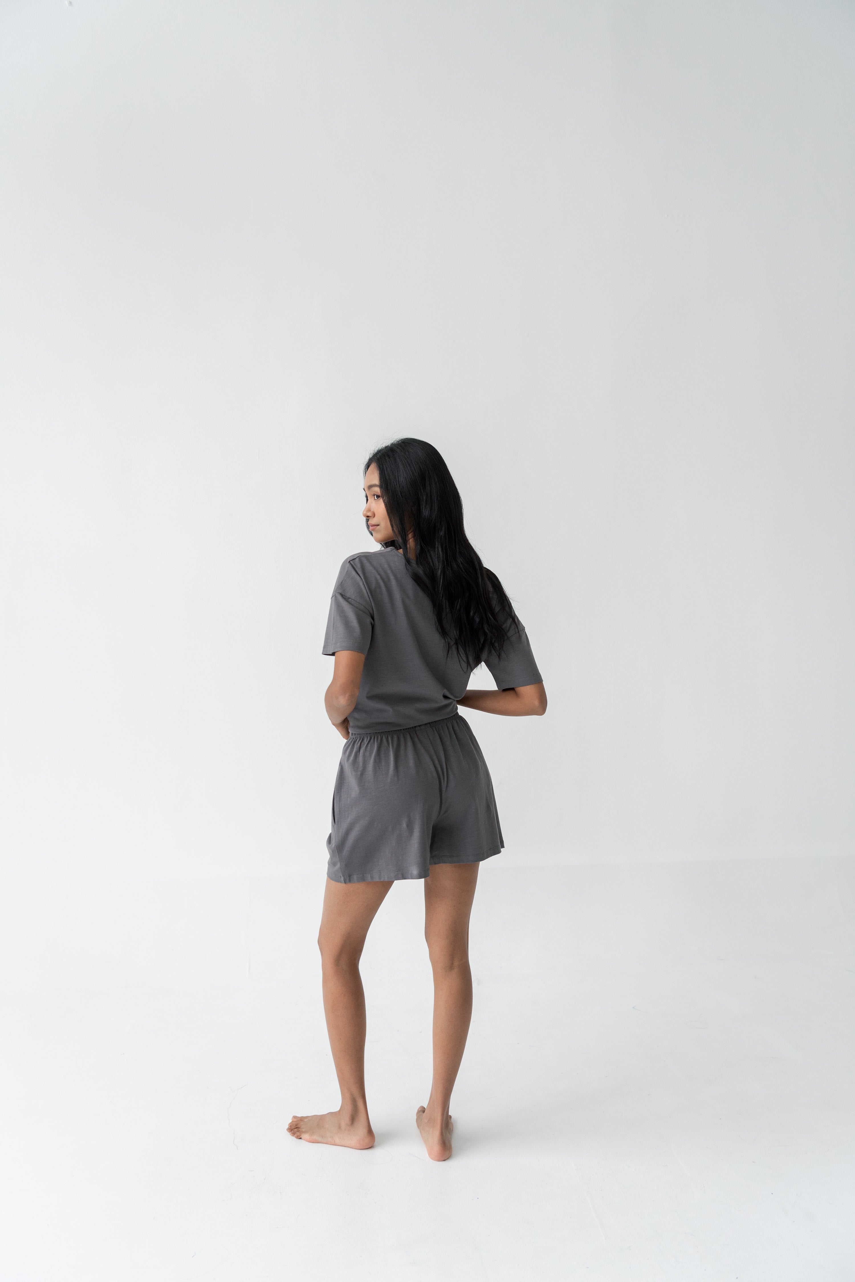 Organic Cotton Laze Shorts | Graphite