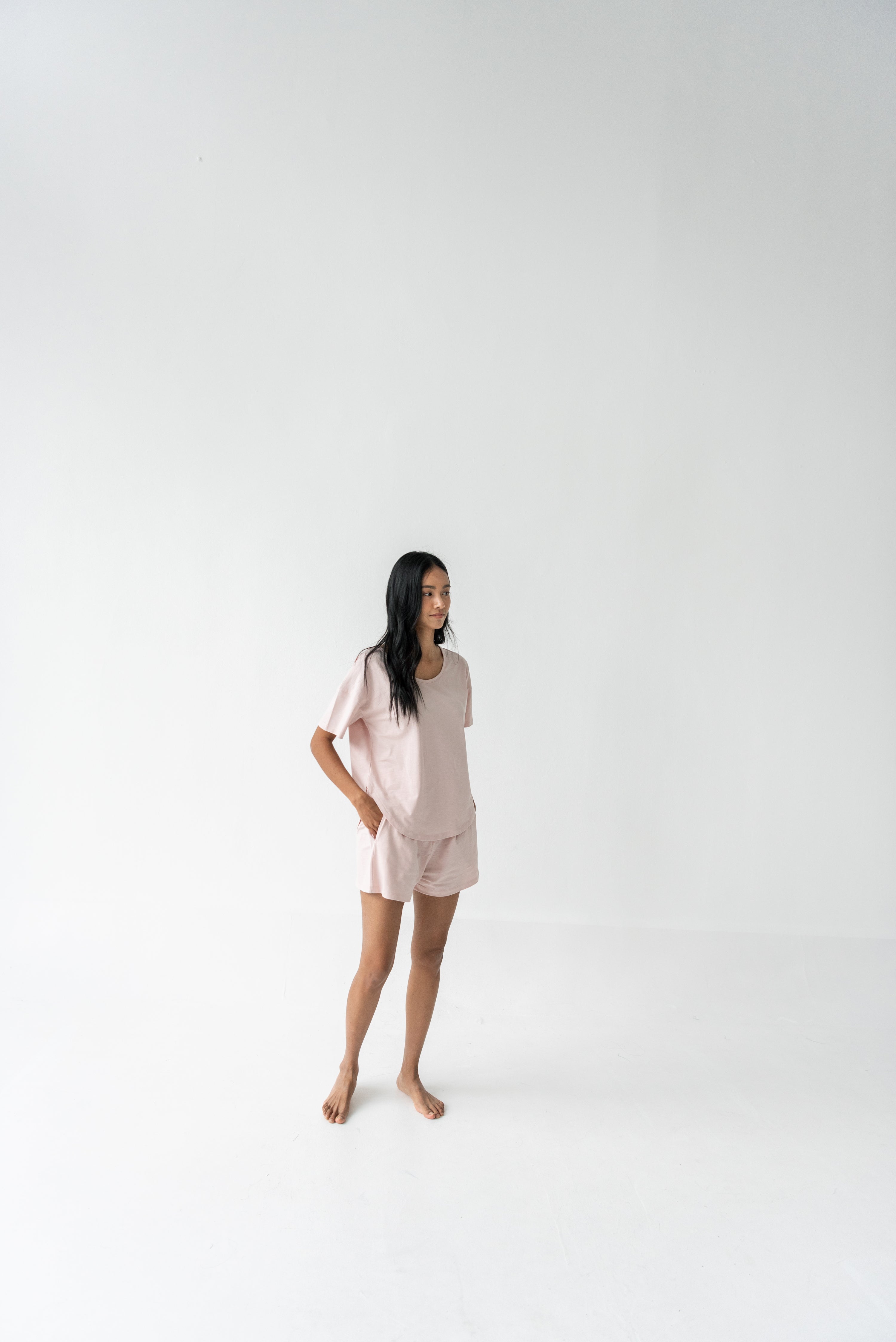 Organic Cotton Laze Shorts | Soft Blush