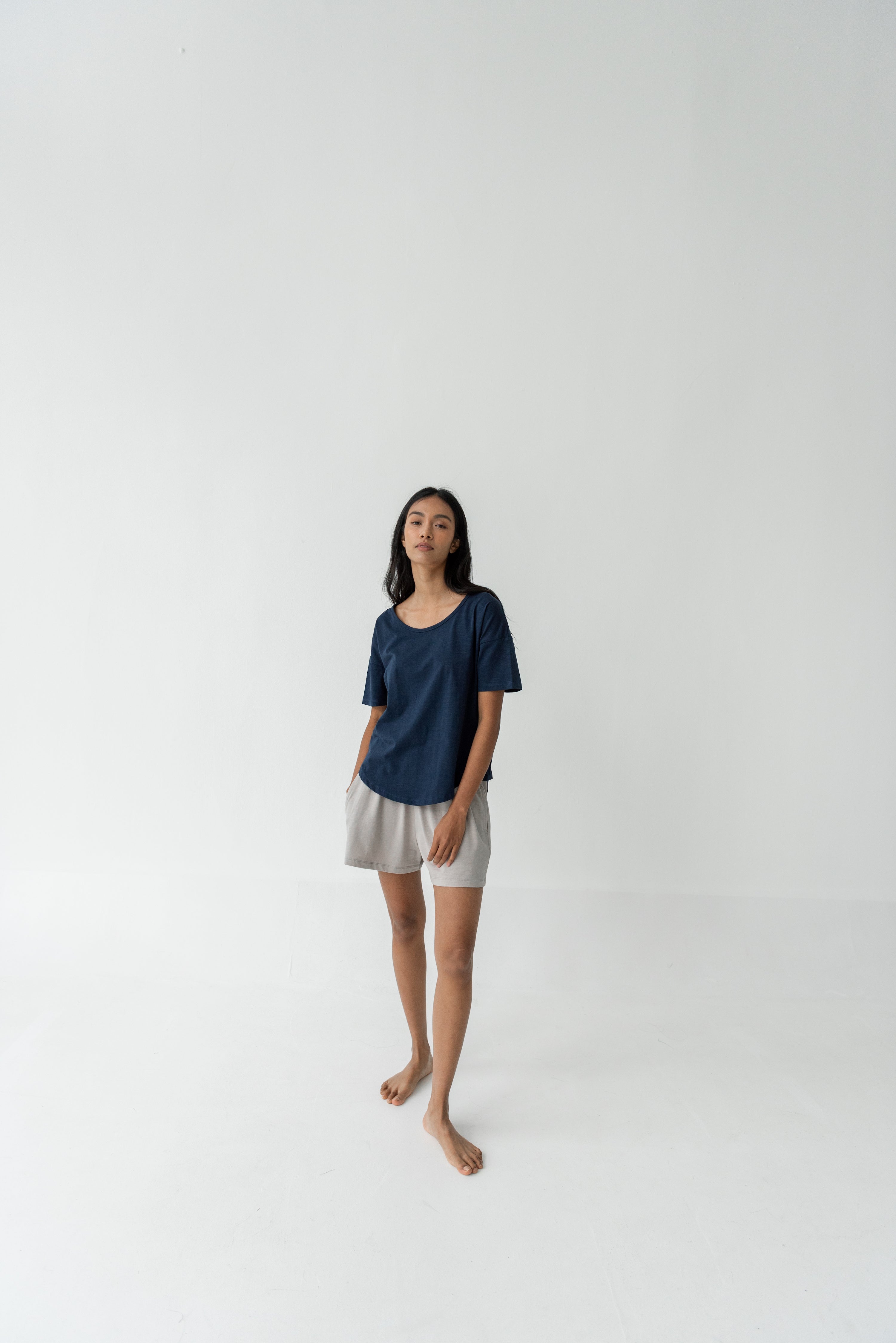 Organic Cotton Laze Tee | Navy