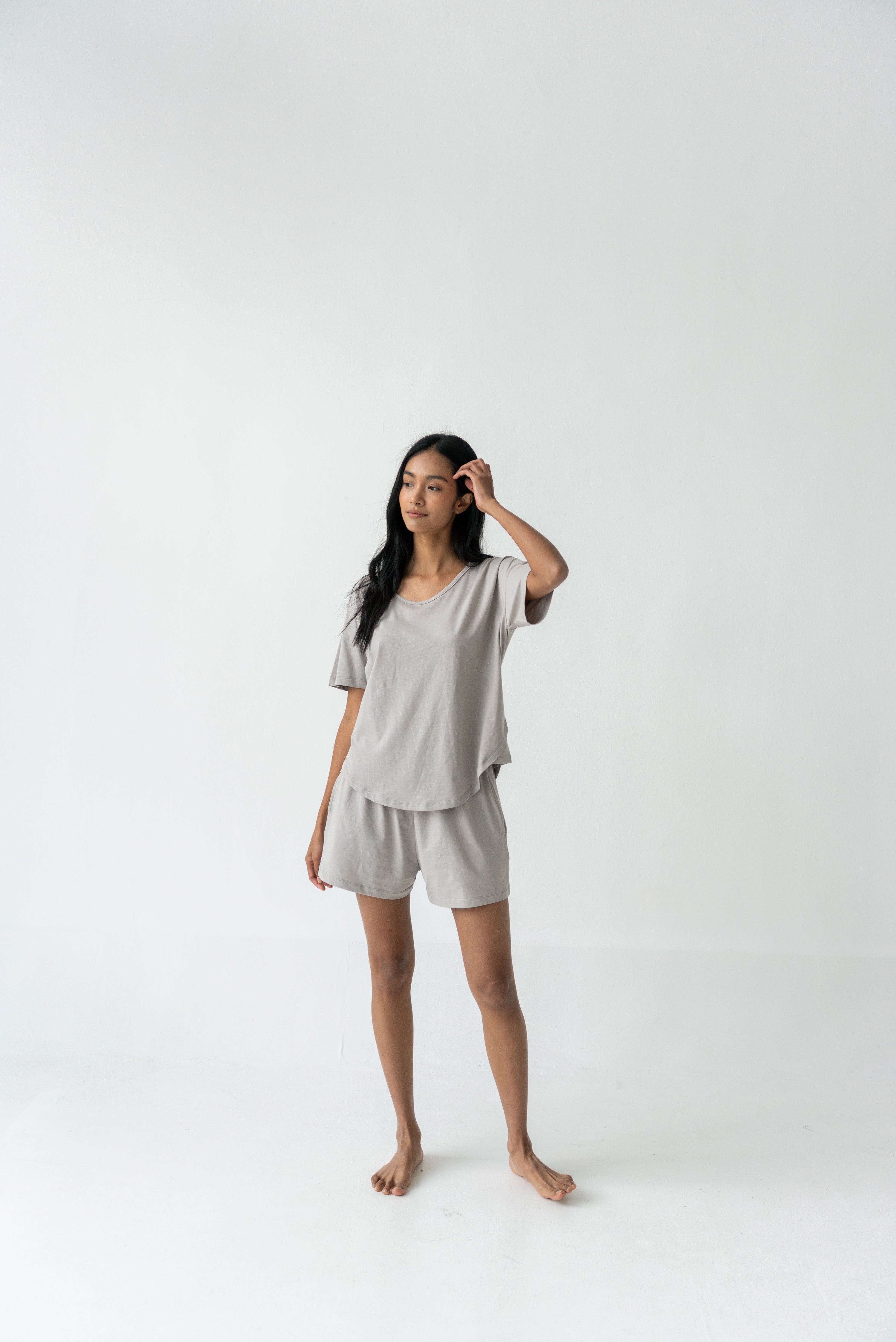 Organic Cotton Laze Shorts | Stone