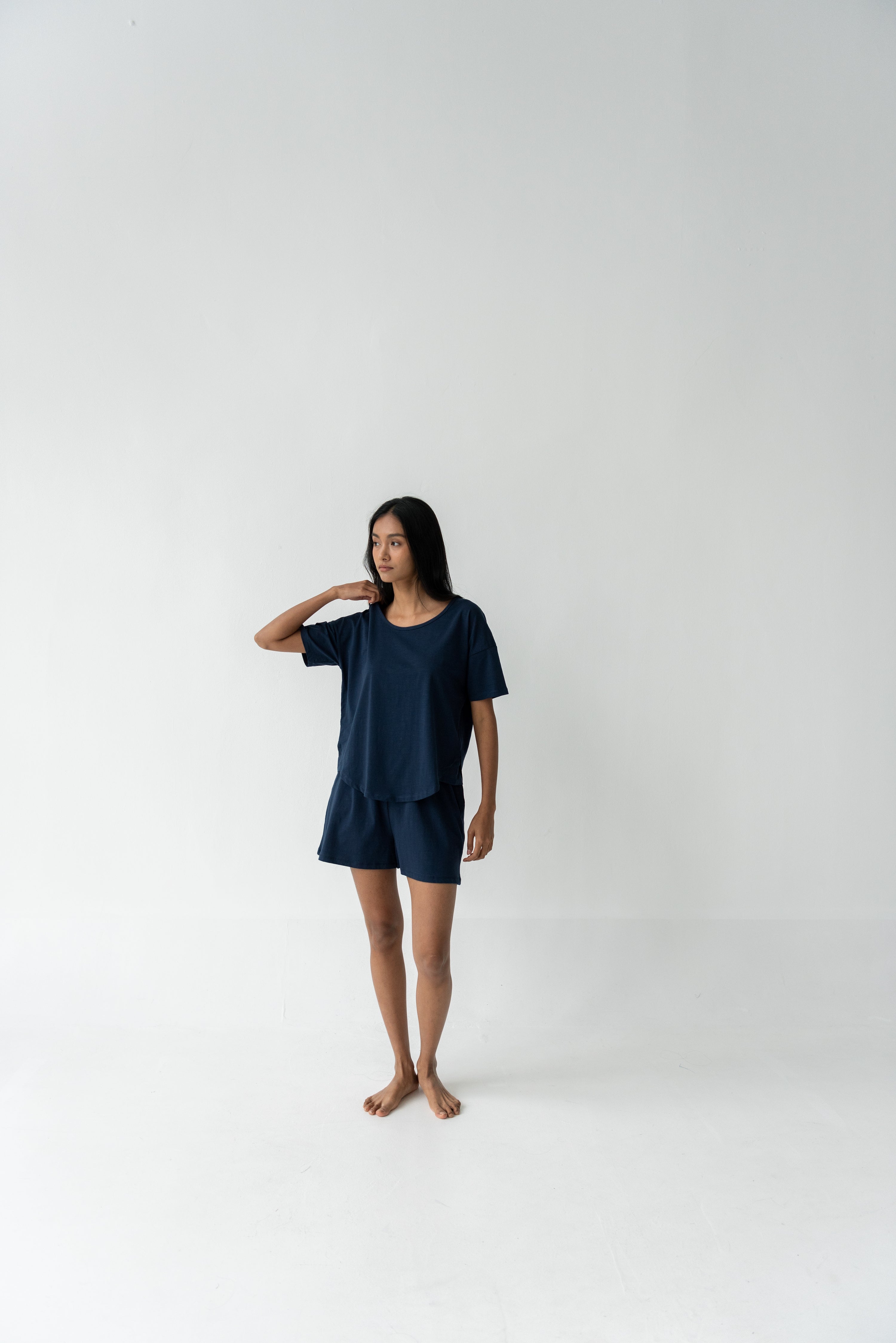 Organic Cotton Laze Tee | Navy