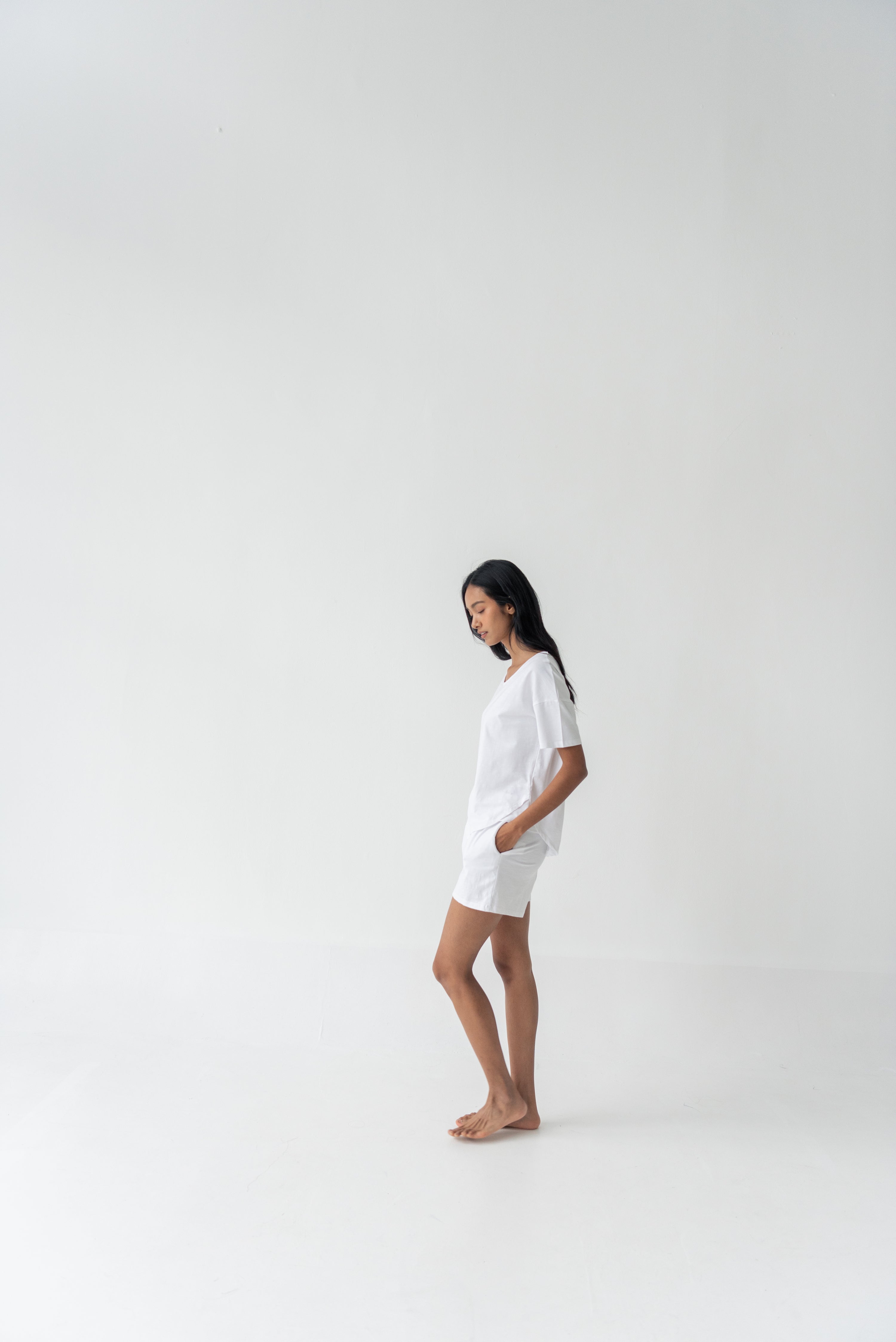 Organic Cotton Laze Shorts | White