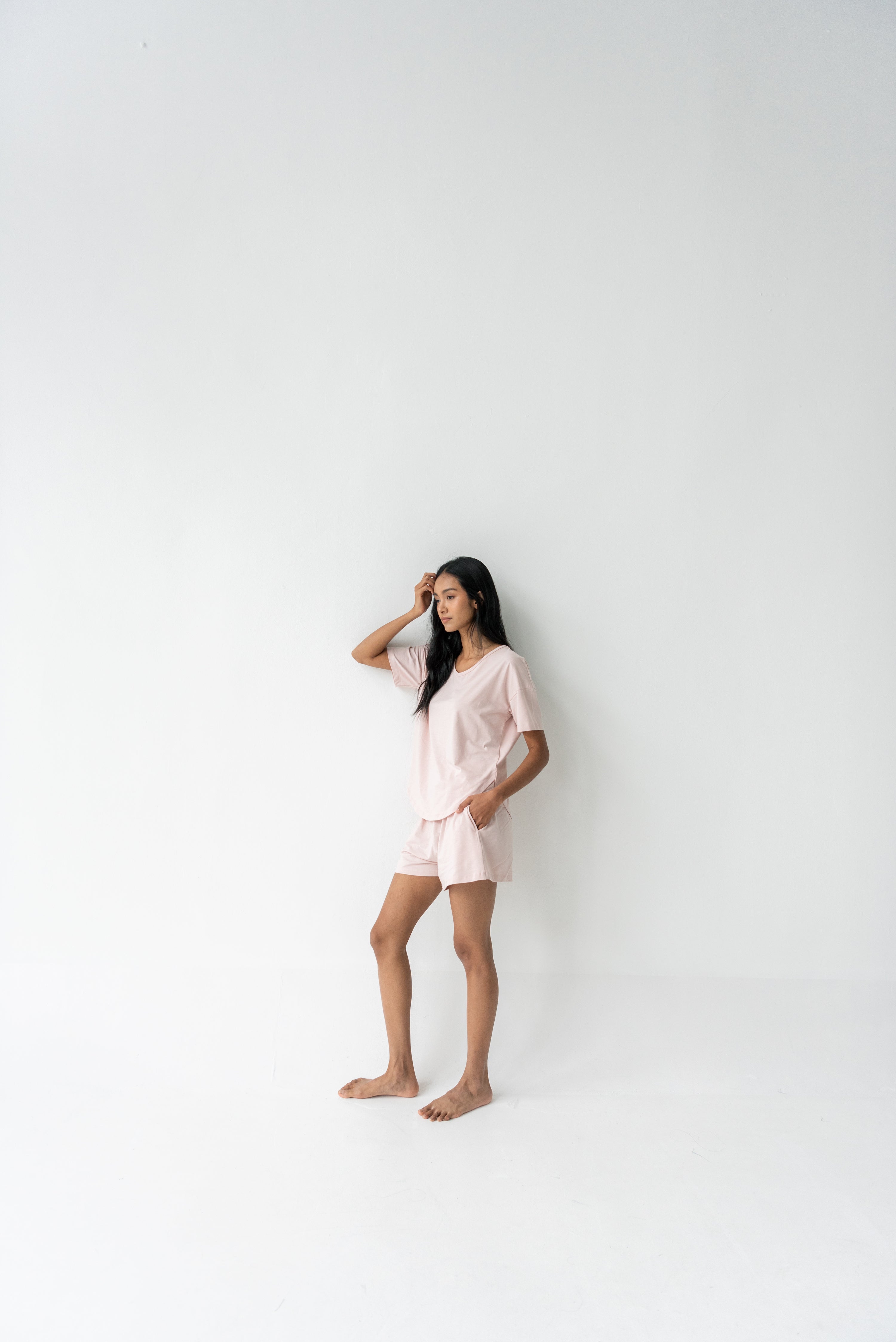 Organic Cotton Laze Shorts | Soft Blush
