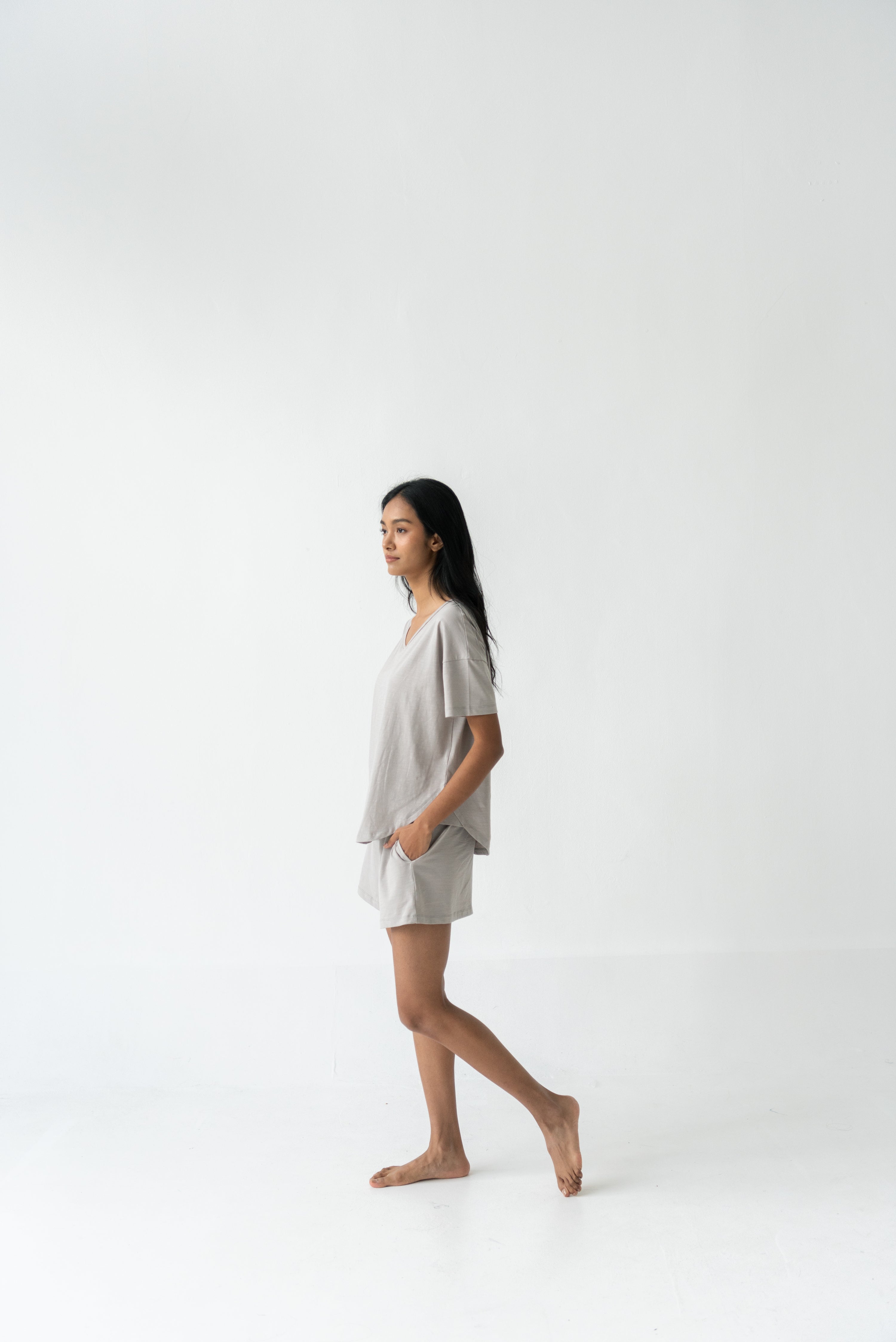 Organic Cotton Laze Shorts | Stone