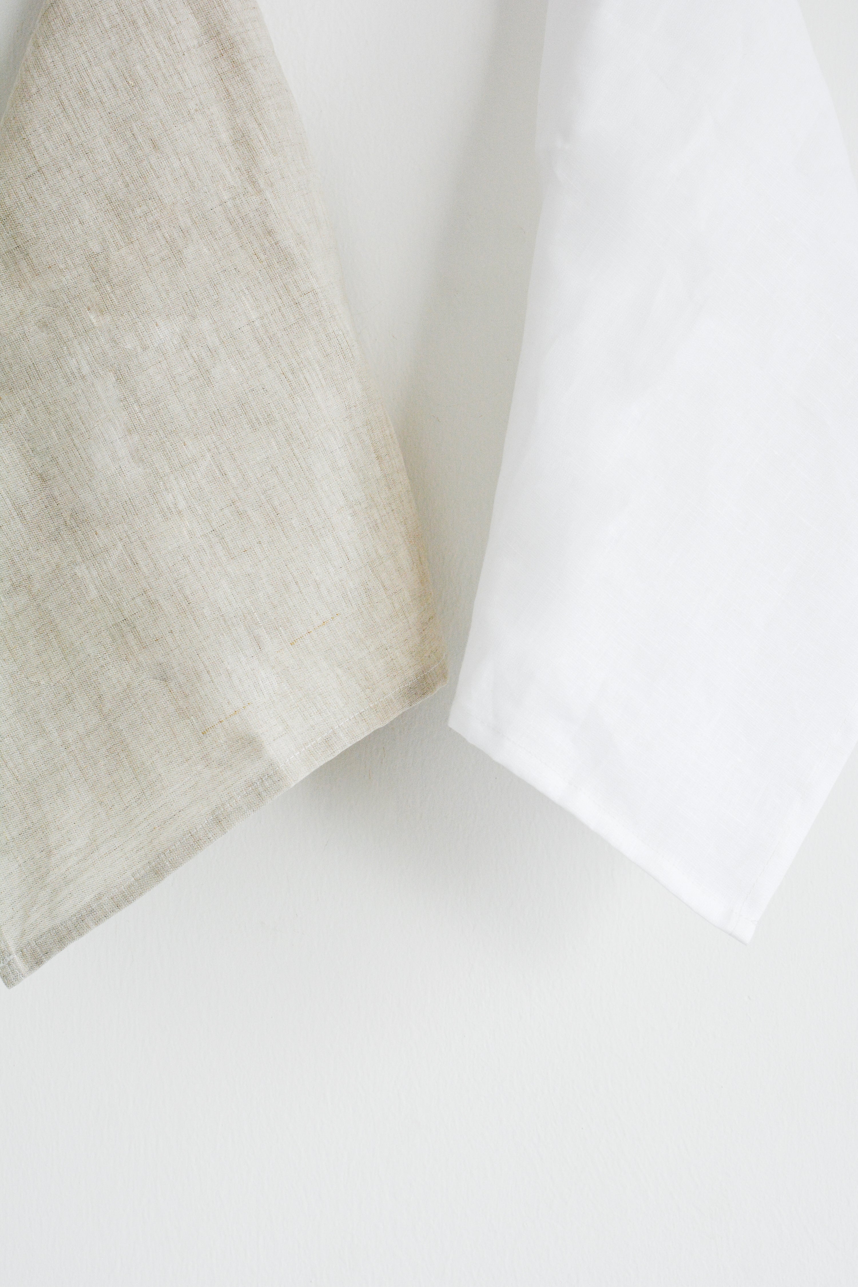 Linen Tea Towels (Set of 2) | White and Natural