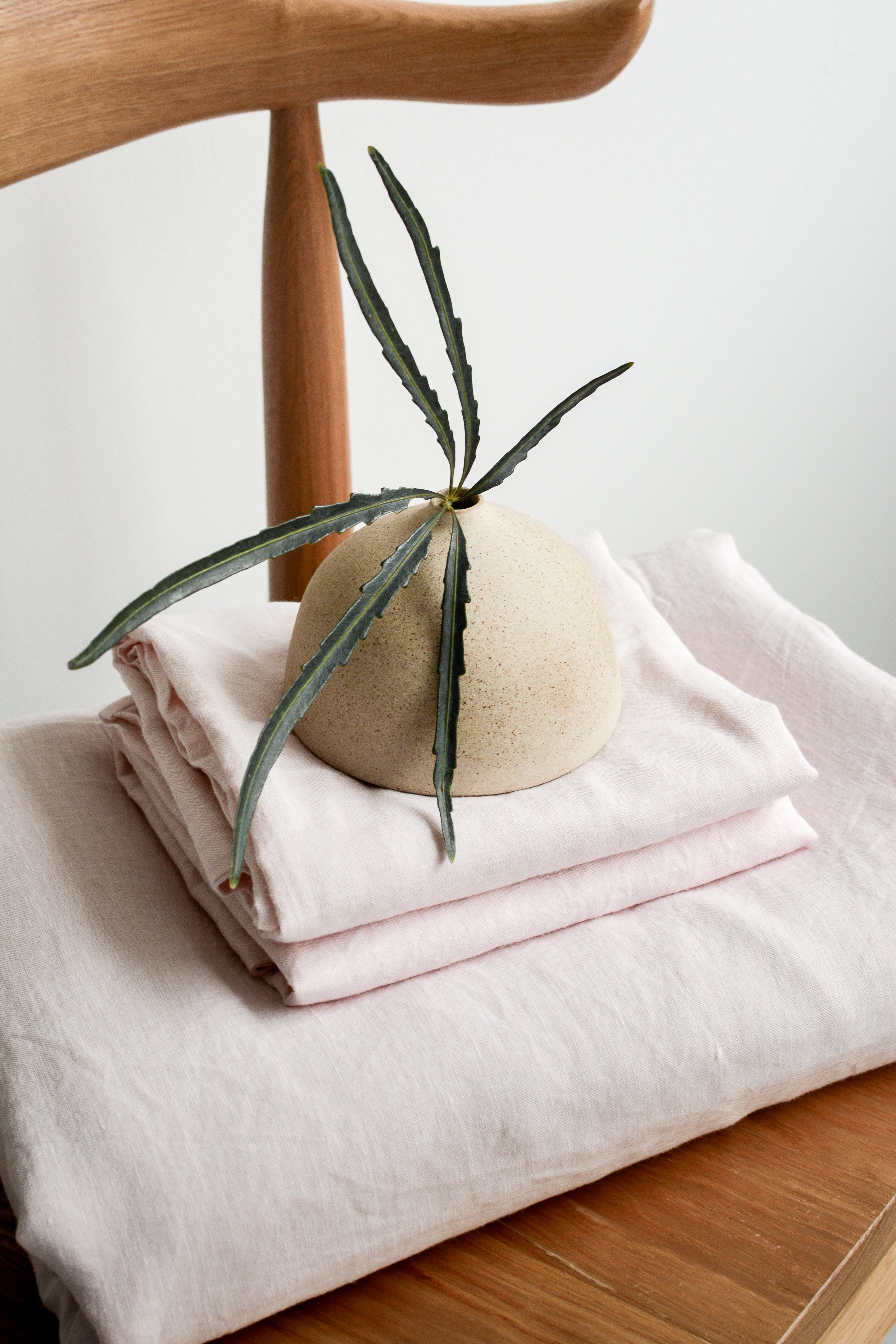 Linen Fitted Sheet Set | Soft Blush