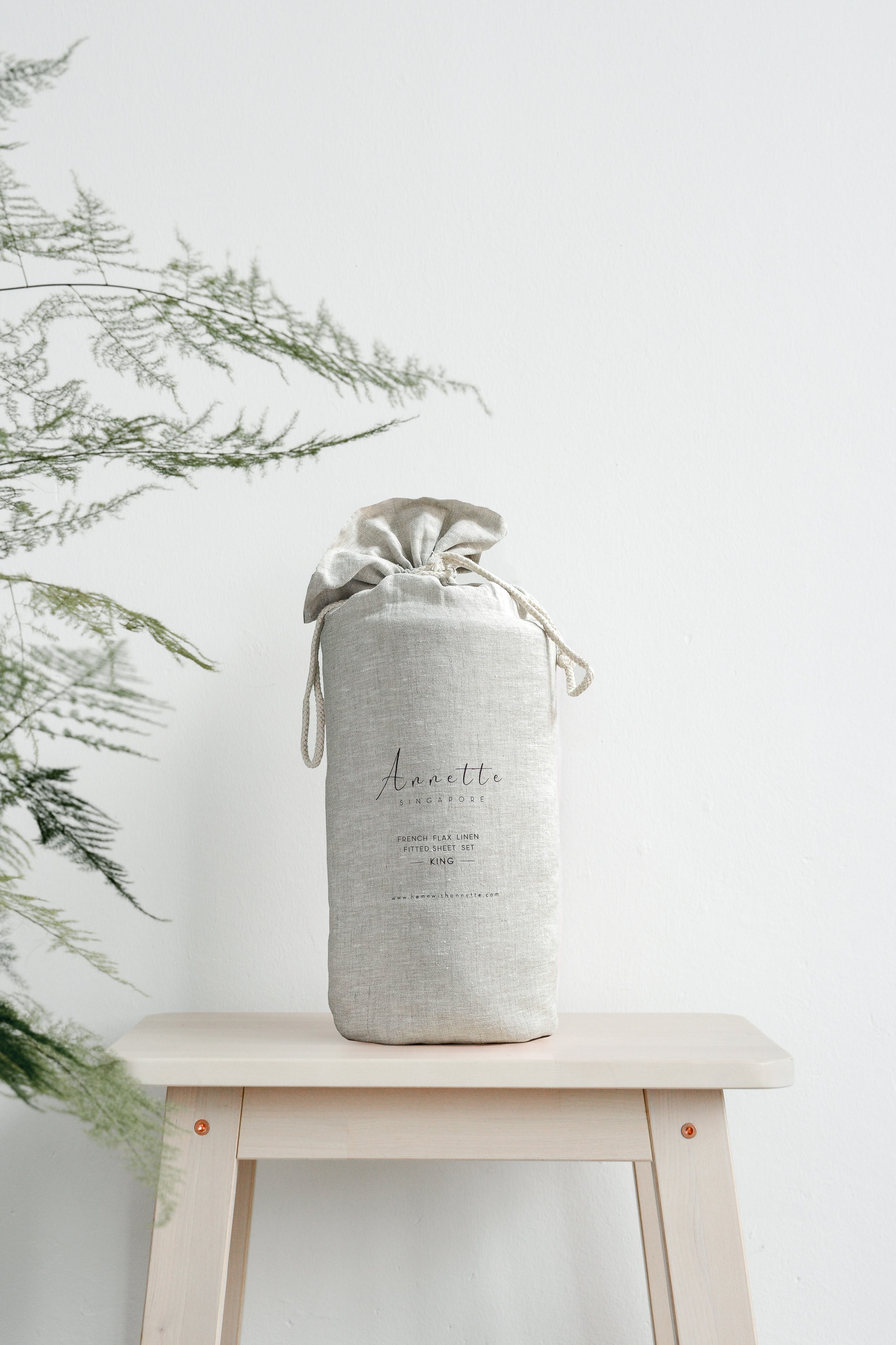 Linen Fitted Sheet Set | Natural