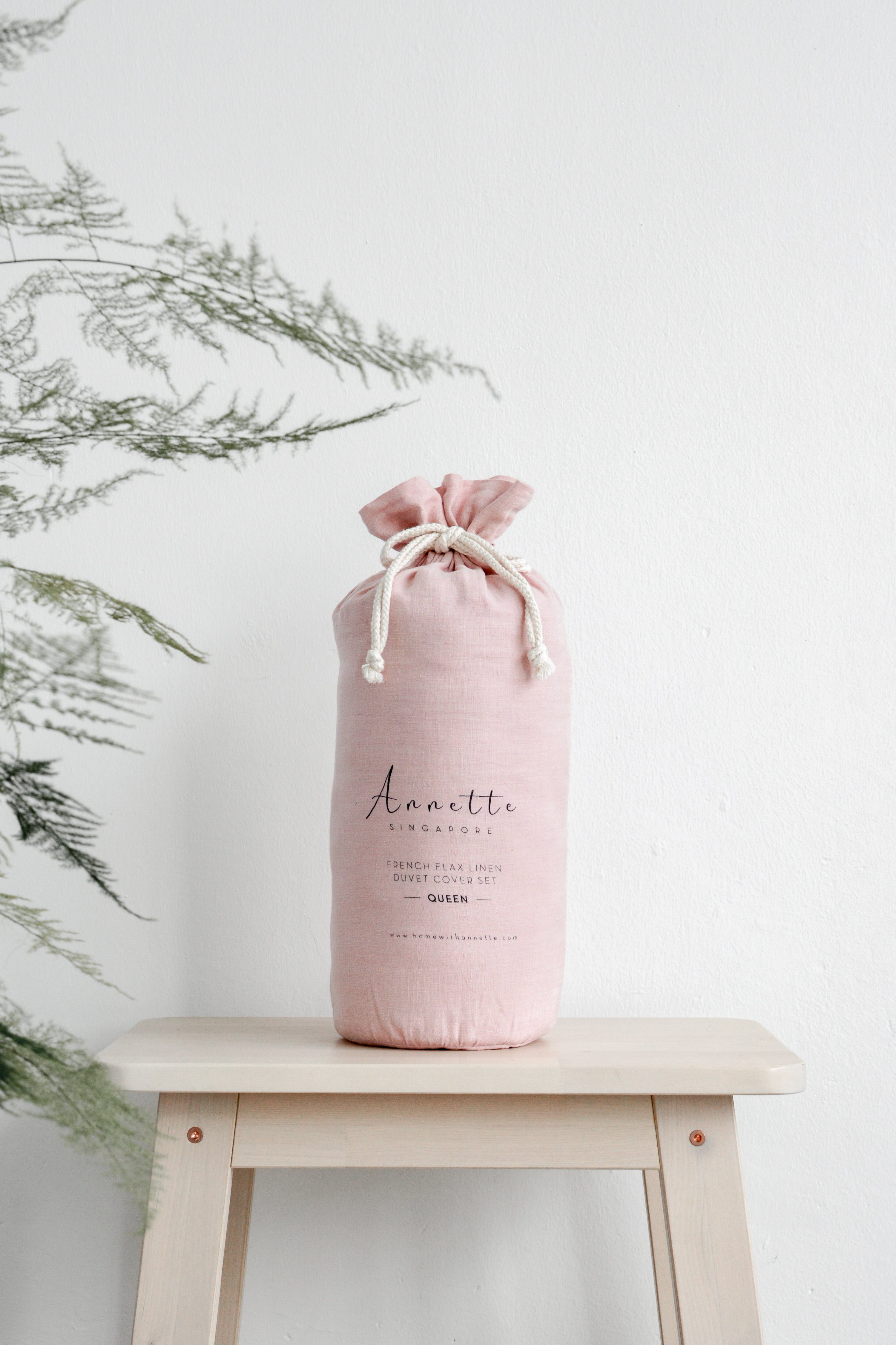 Linen Duvet Cover Set | Dusty Rose x Soft Blush