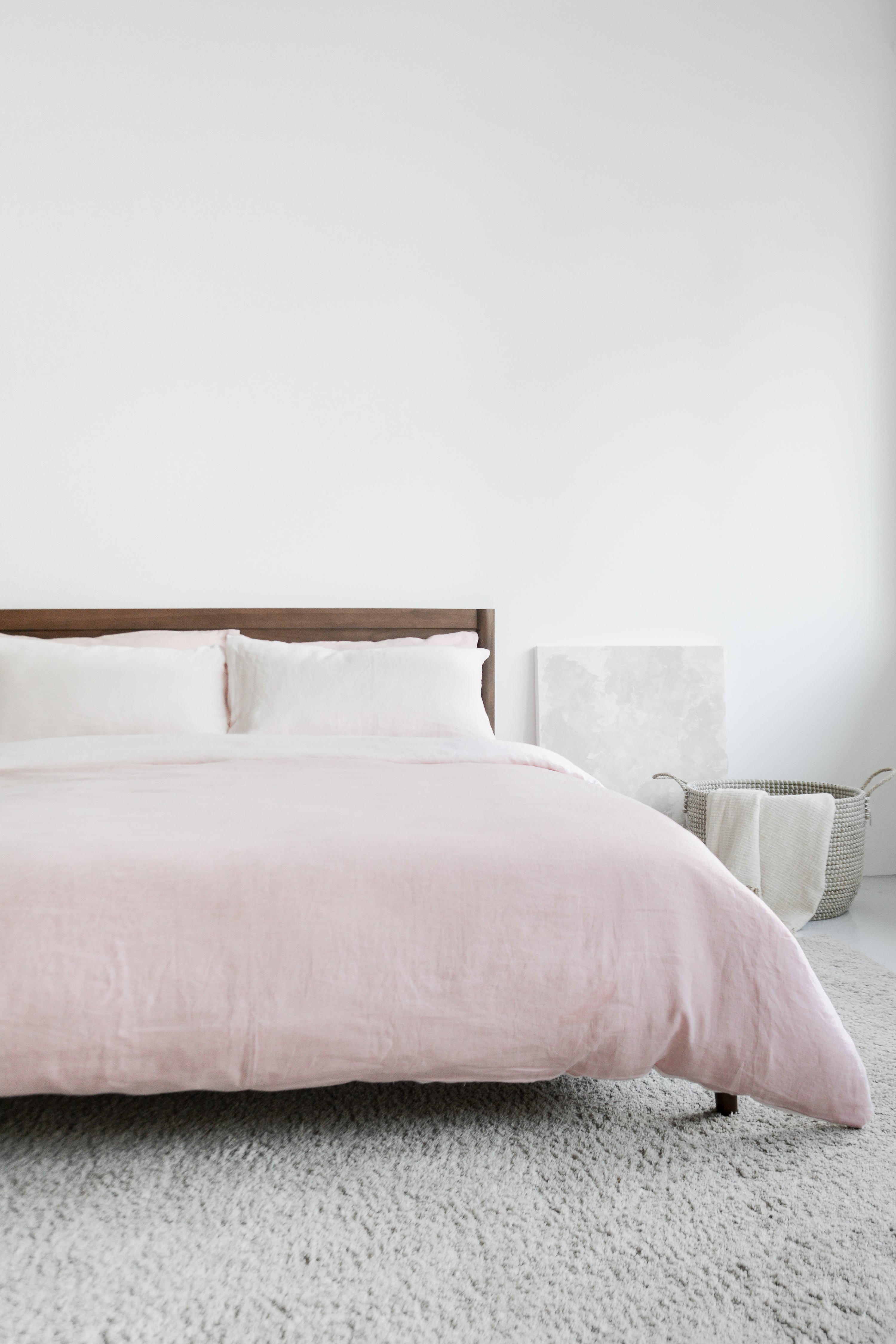 Linen Duvet Cover Set | Dusty Rose x Soft Blush