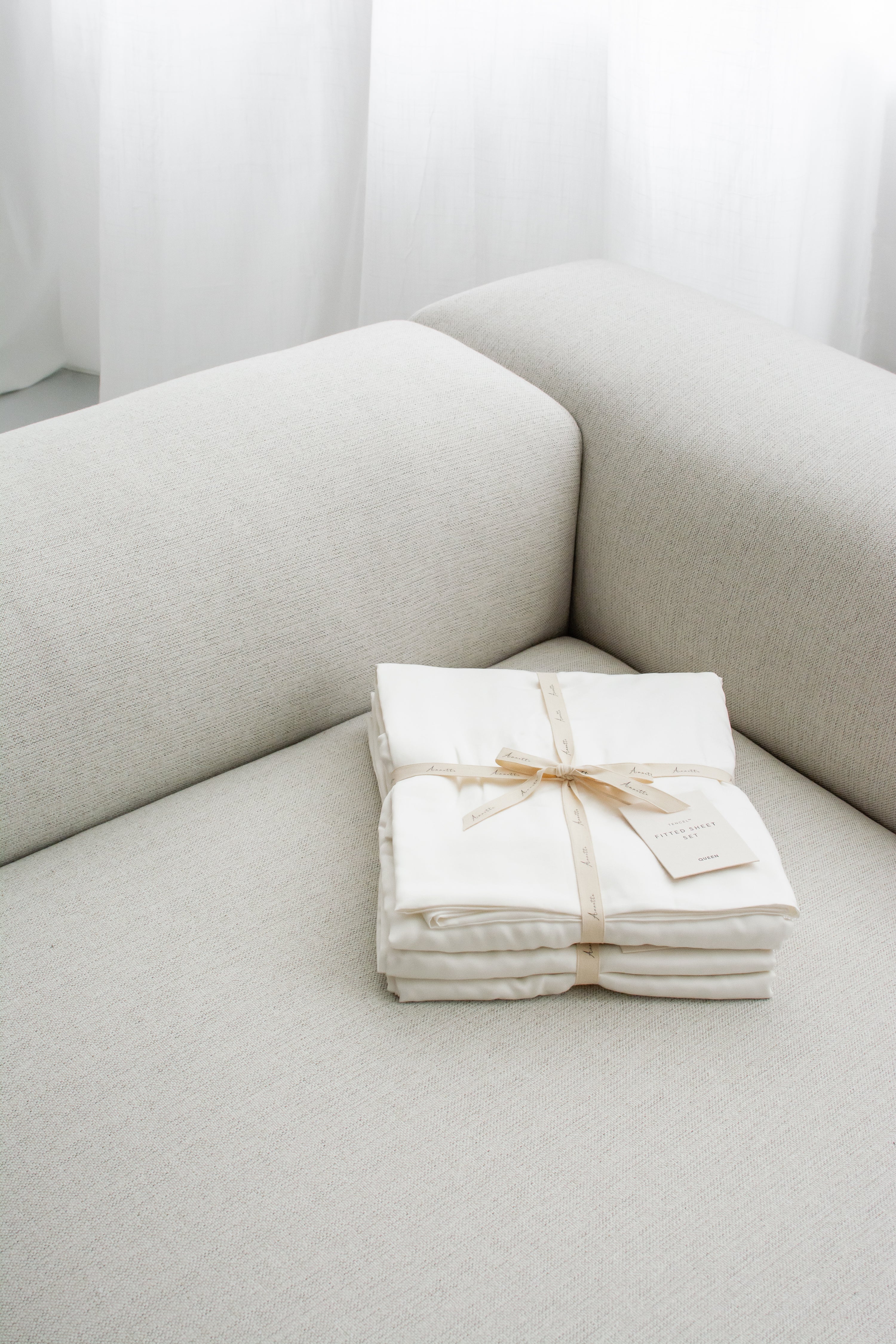 TENCEL™ Fitted Sheet Set | Chalk White