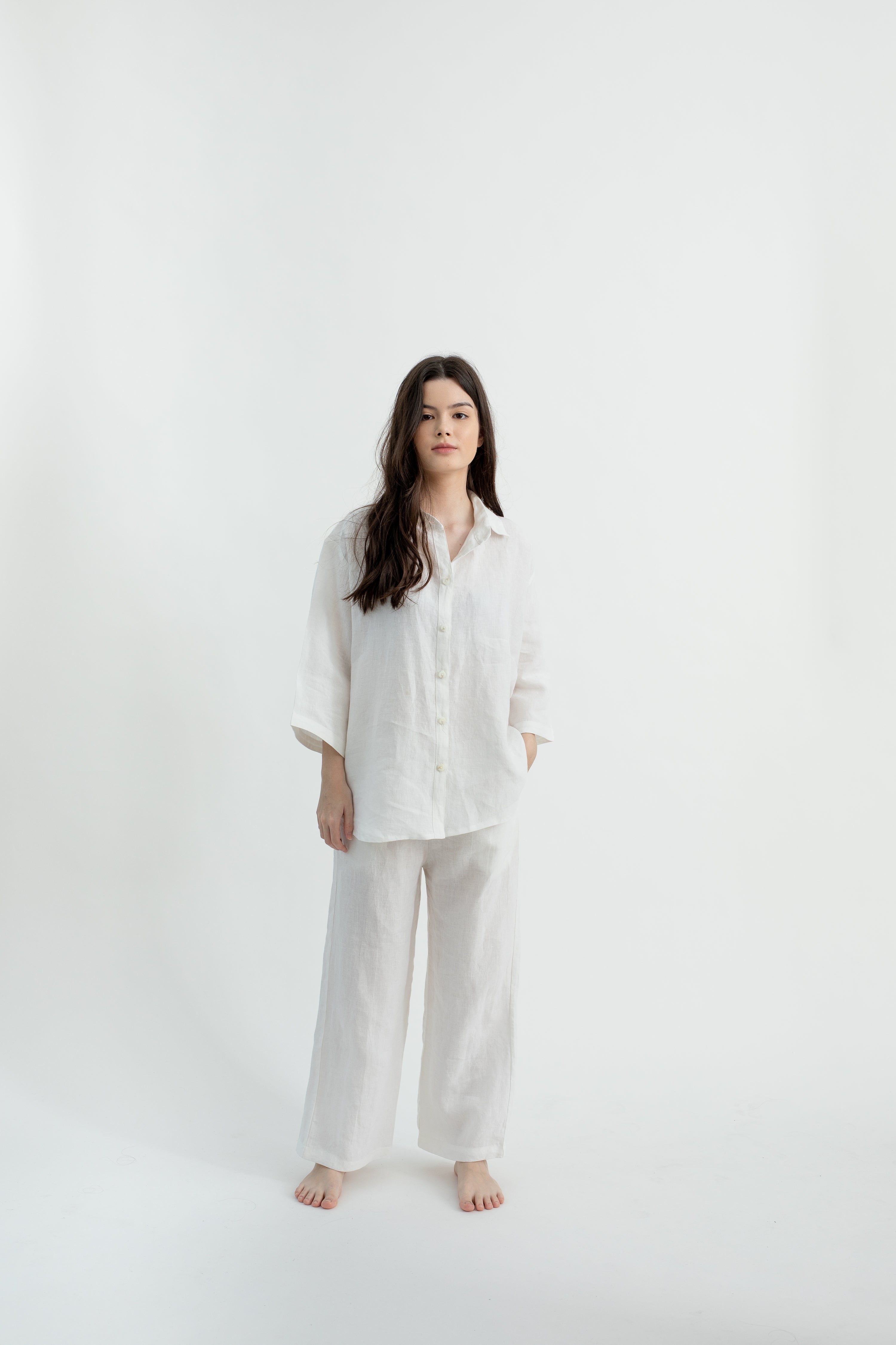 Linen Lounge Pants | White