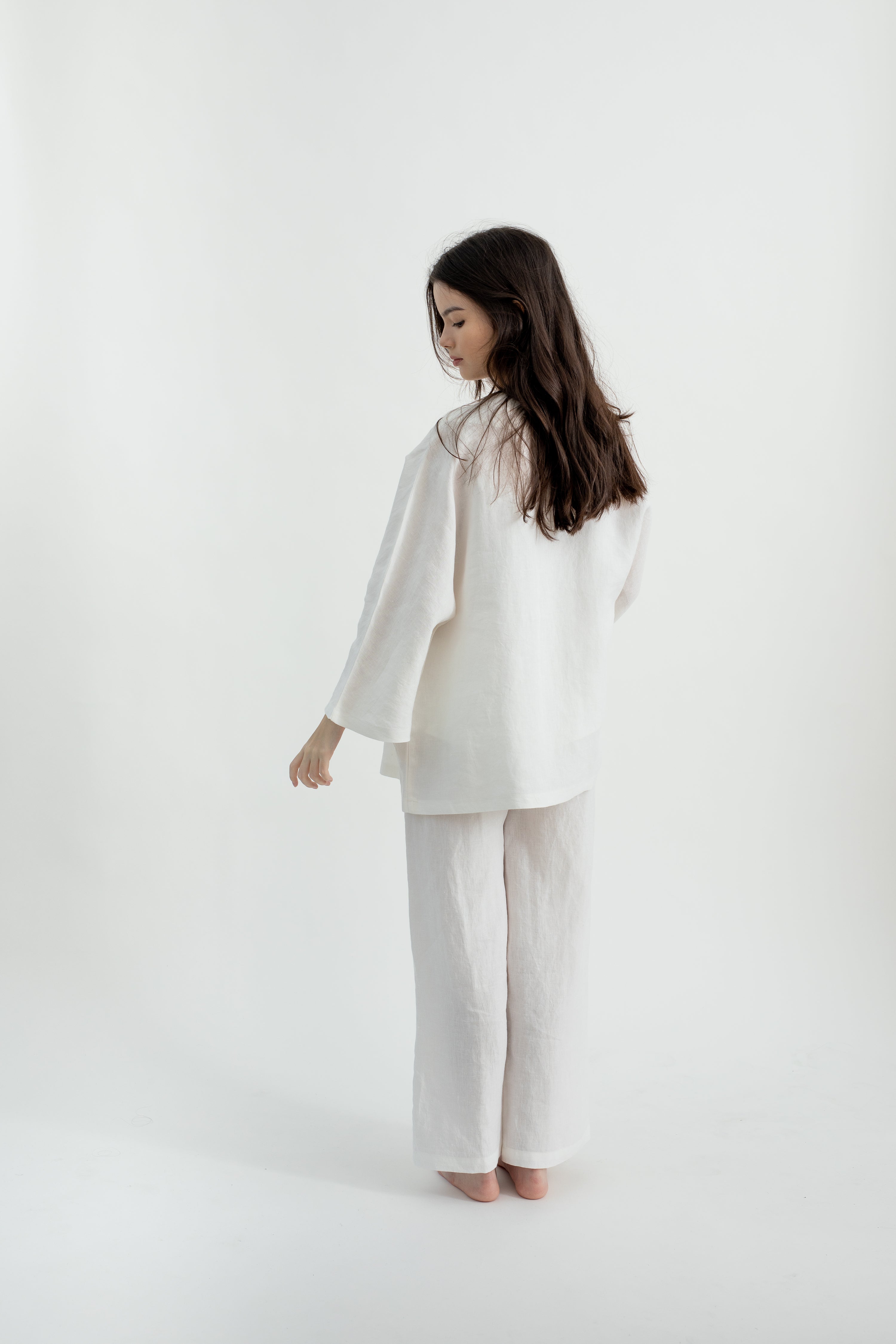 Linen Kimono Cardigan | White