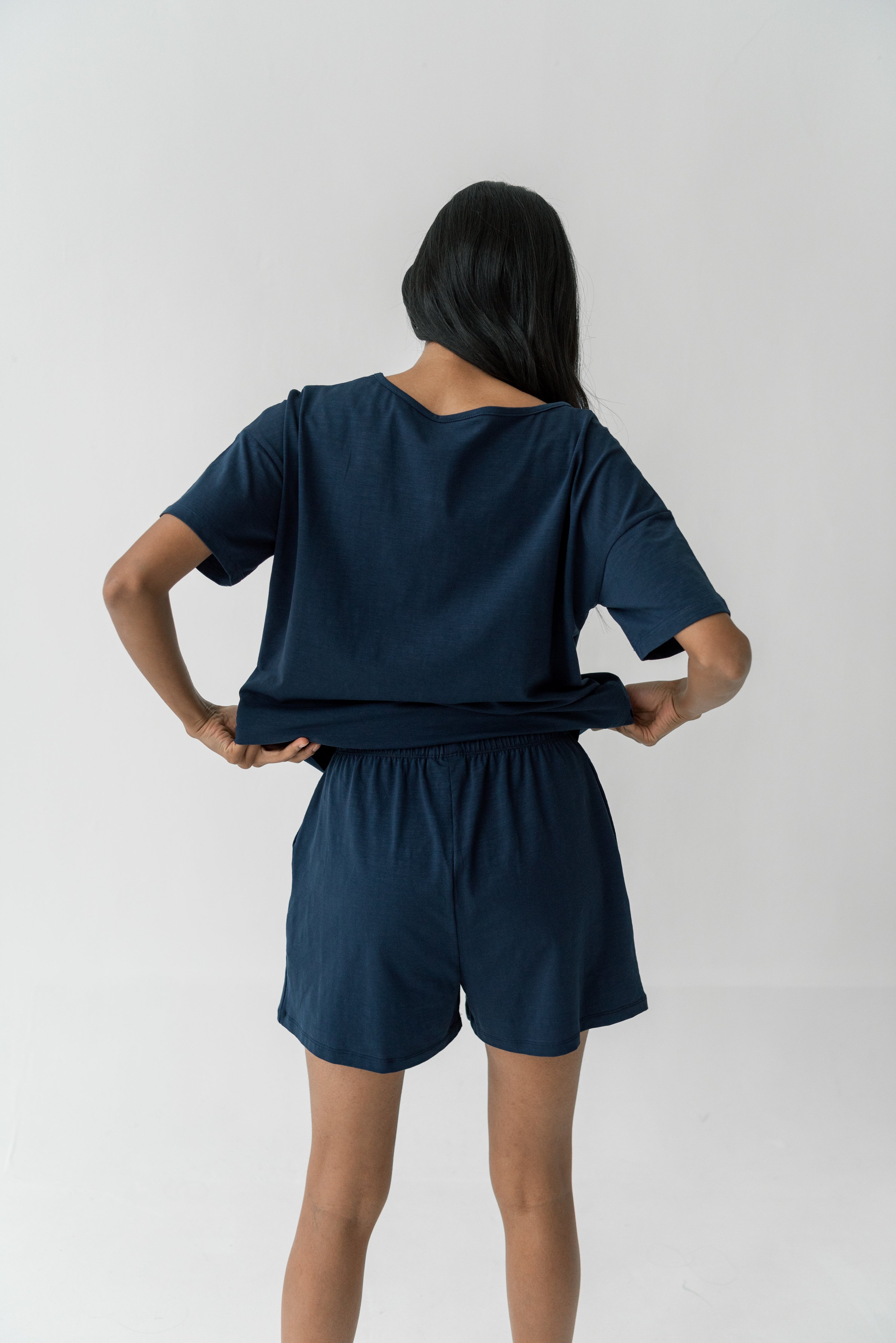 Organic Cotton Laze Shorts | Navy