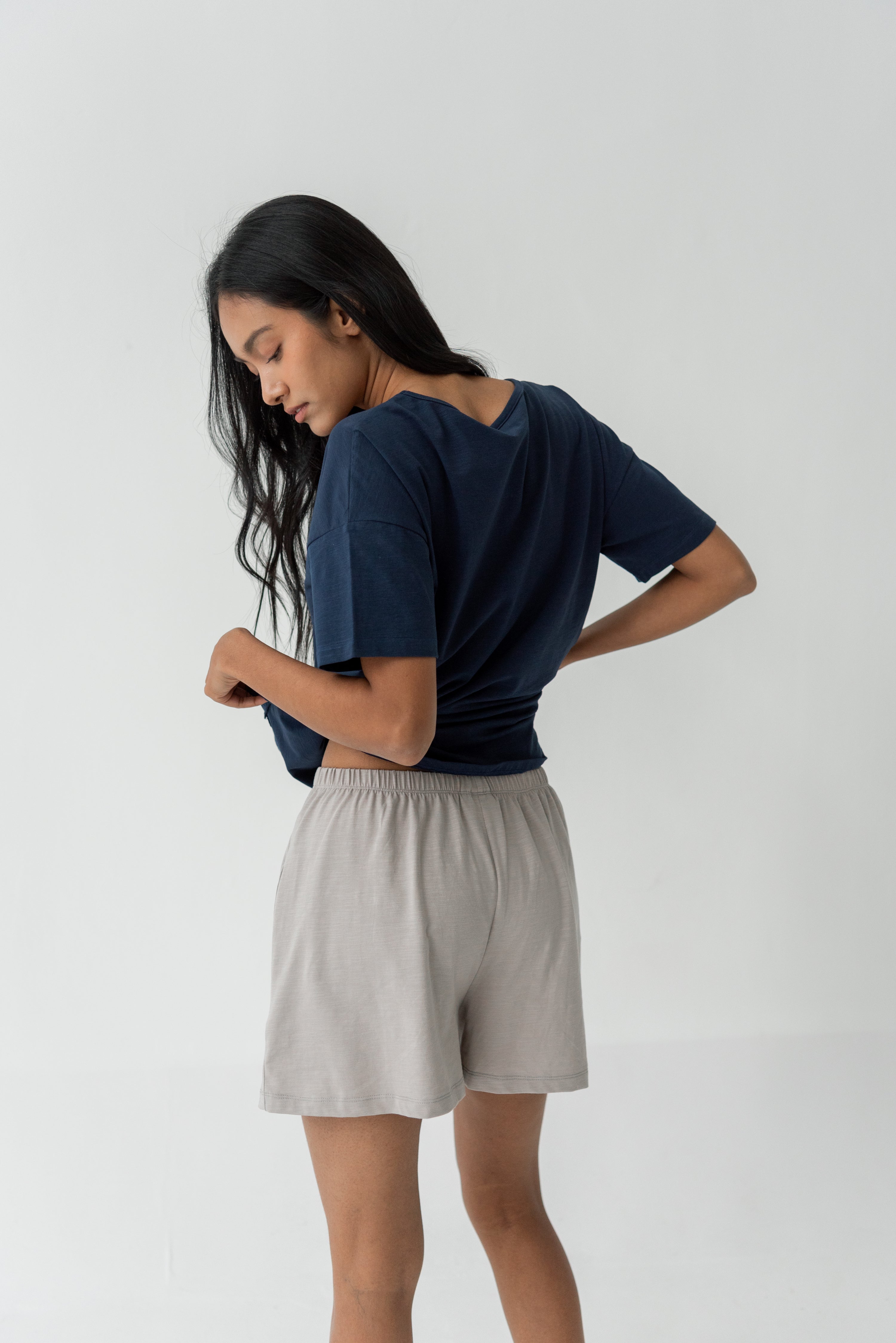 Organic Cotton Laze Shorts | Stone