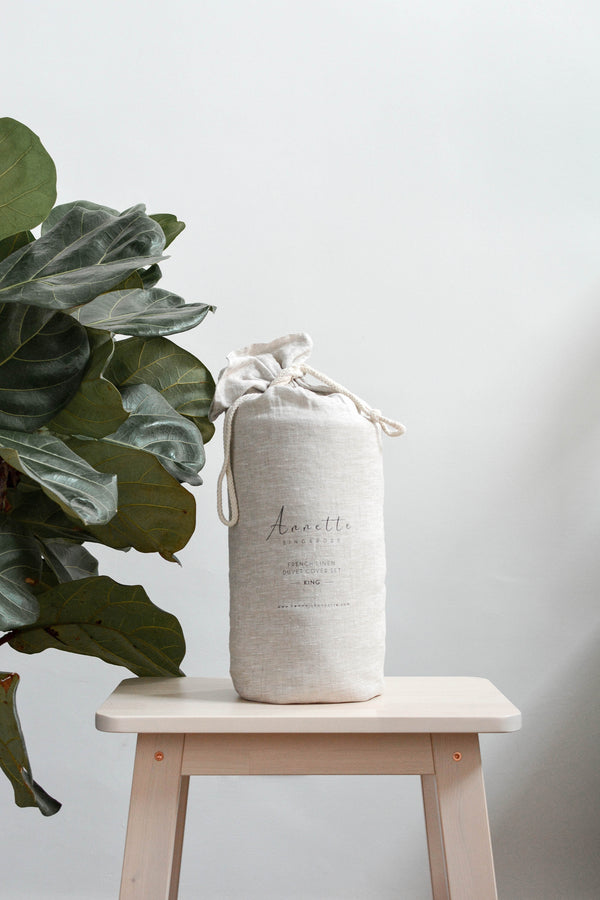 French Linen Bedsheet Singapore Duvet Cover Set | Natural Colour