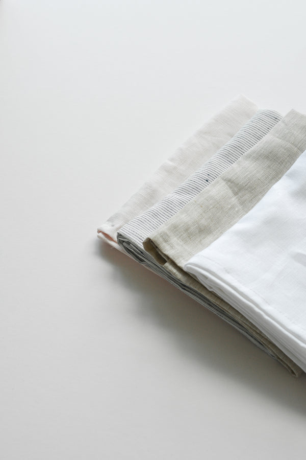 Linen Tea Towels (Set of 2) | White and Natural
