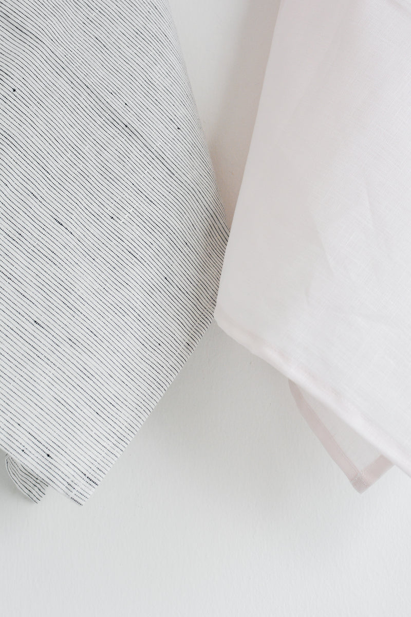 Linen Tea Towels (Set of 2) | Pinstripes and Soft Blush