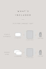 Linen Fitted Sheet Set | Pinstripes