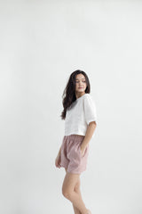 Linen Sleeved Top | White