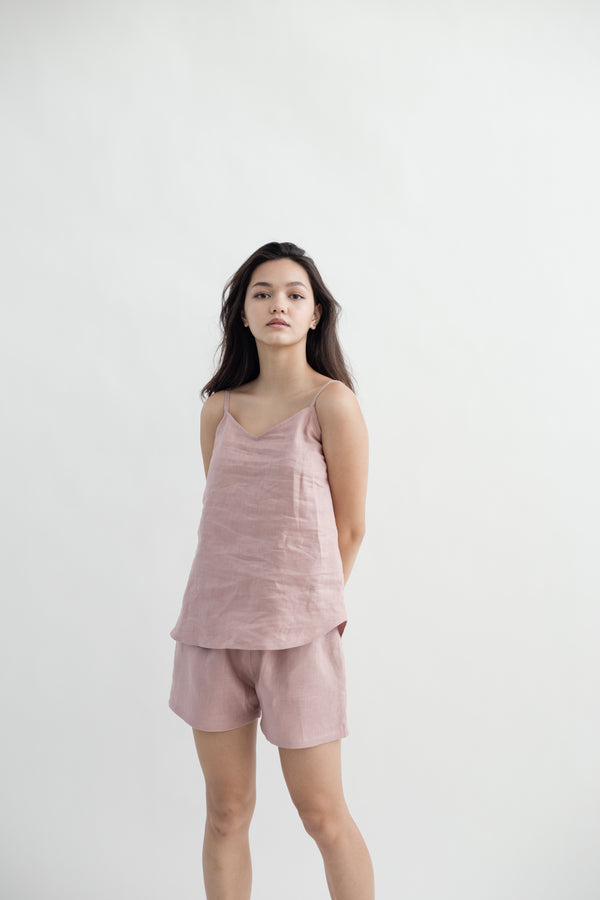 Linen Slip Camisole | Dusty Pink