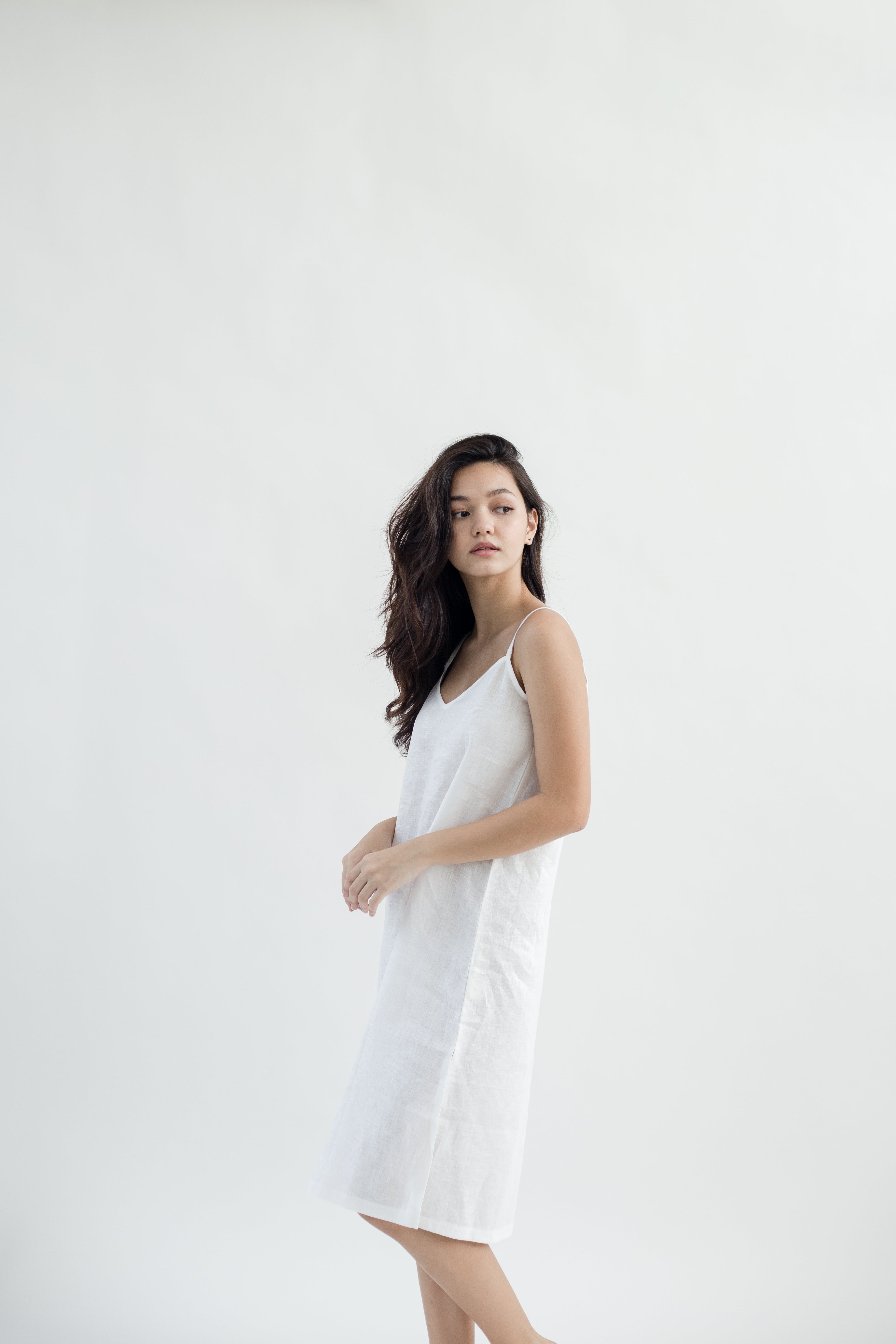 White linen deals slip dress