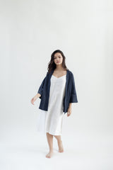 Linen Kimono Cardigan | Navy