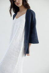 Linen Kimono Cardigan | Navy