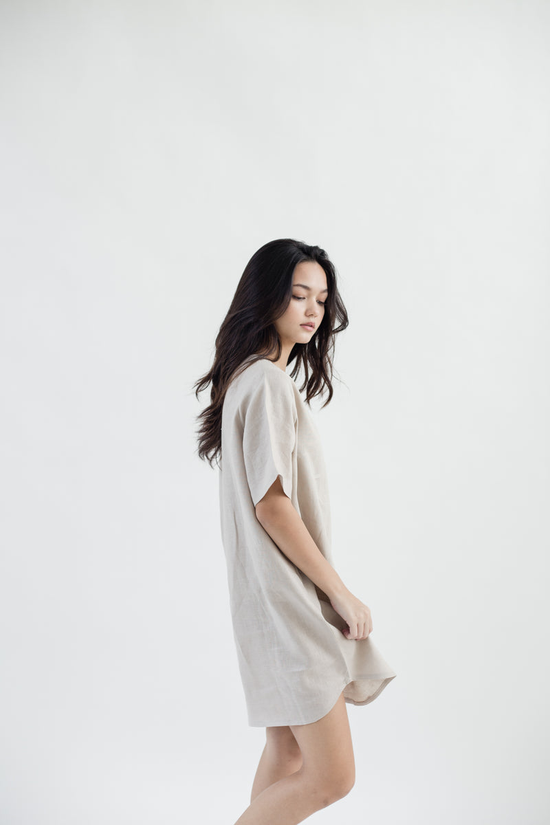 Linen Tunic Dress | Natural