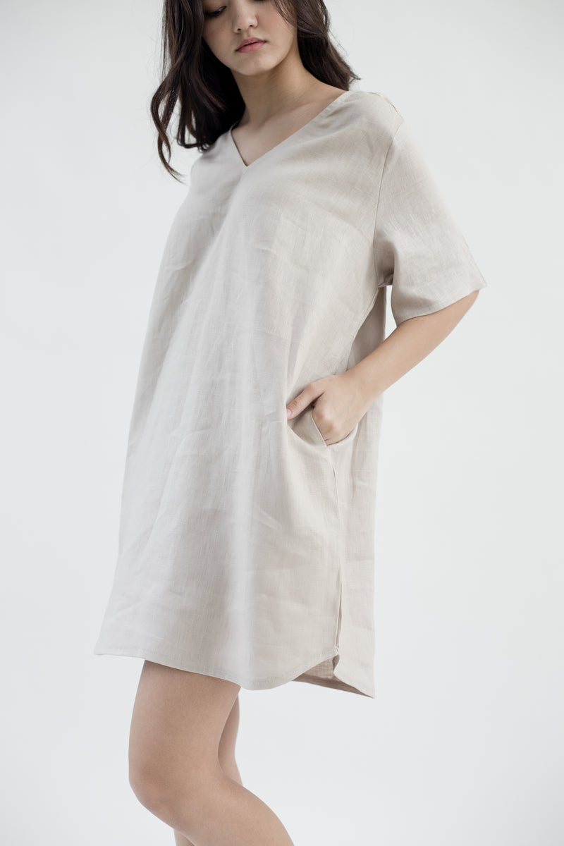 Linen Tunic Dress | Natural