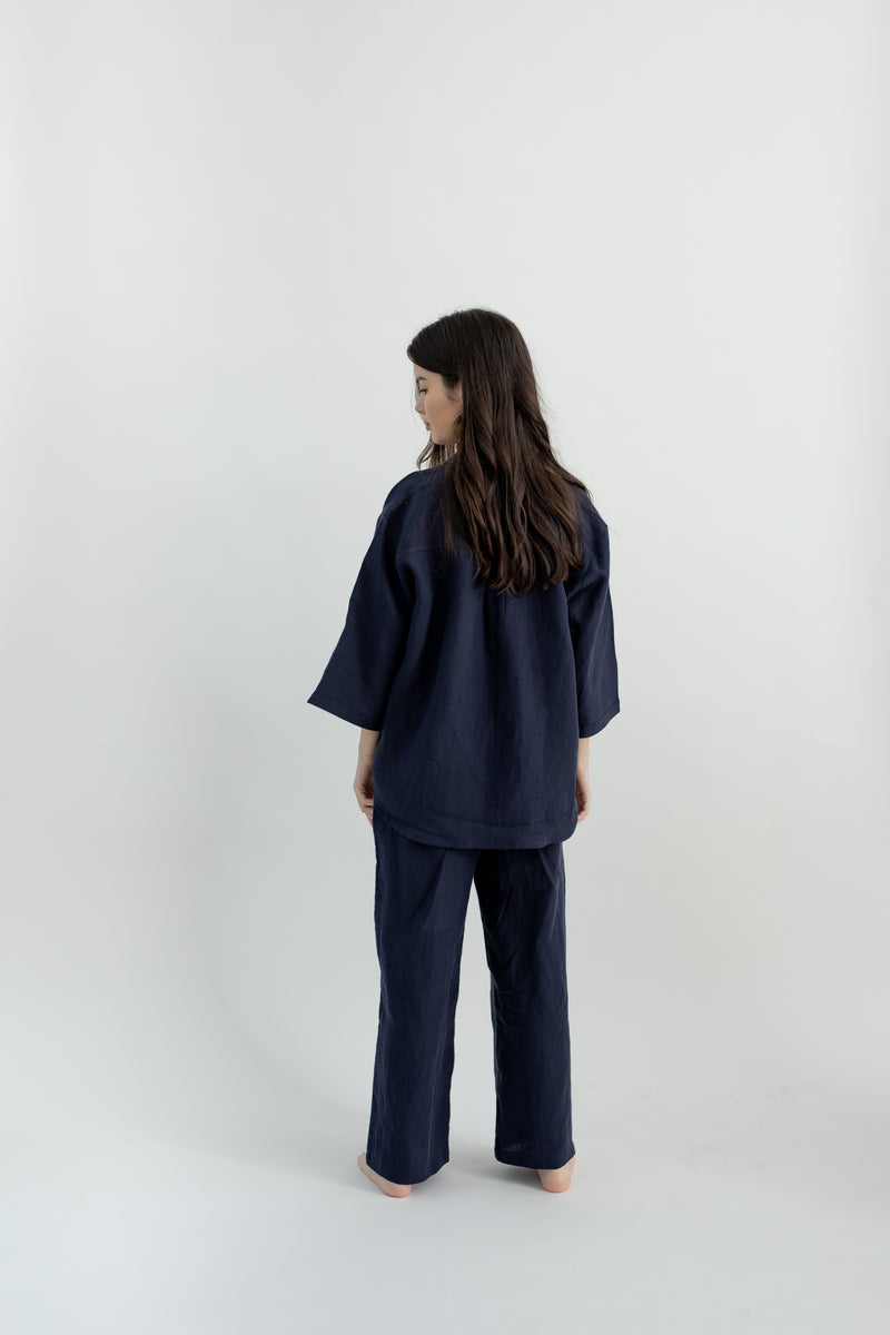 Linen Lounge Pants | Navy