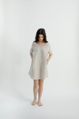 Linen Tunic Dress | Beige