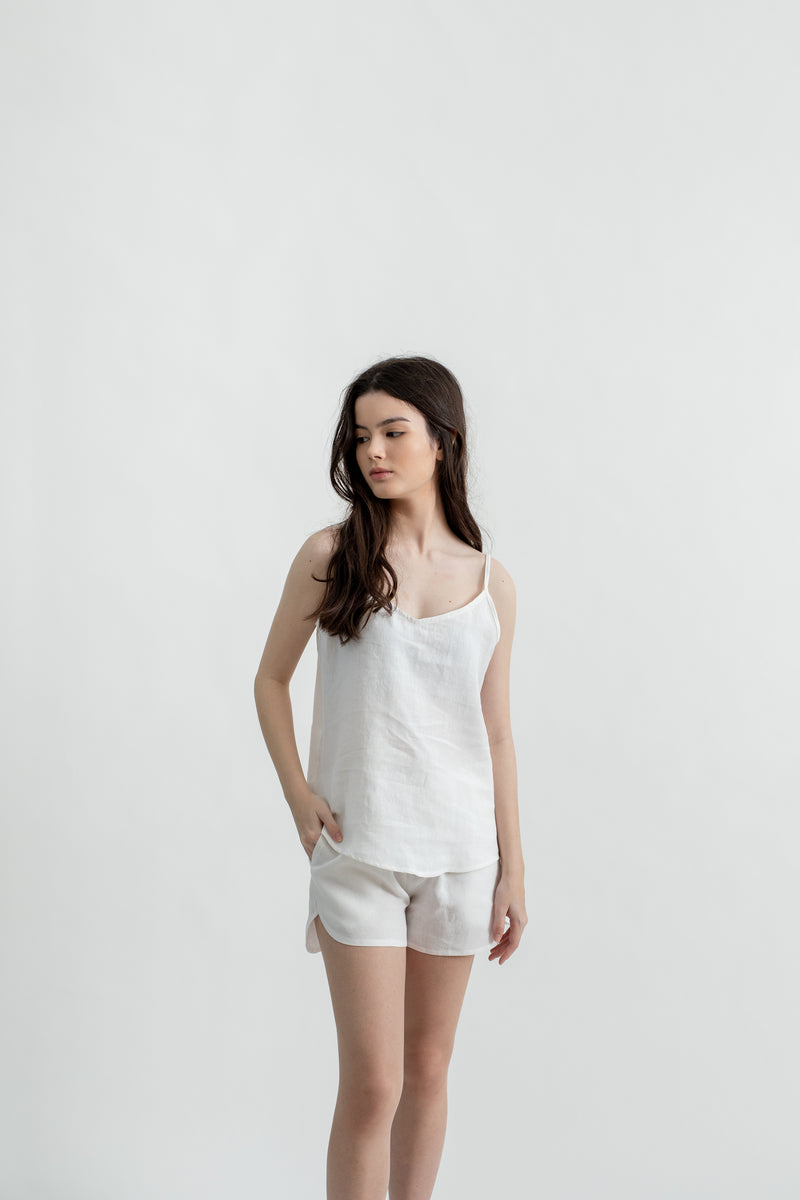 Linen Slip Camisole | White