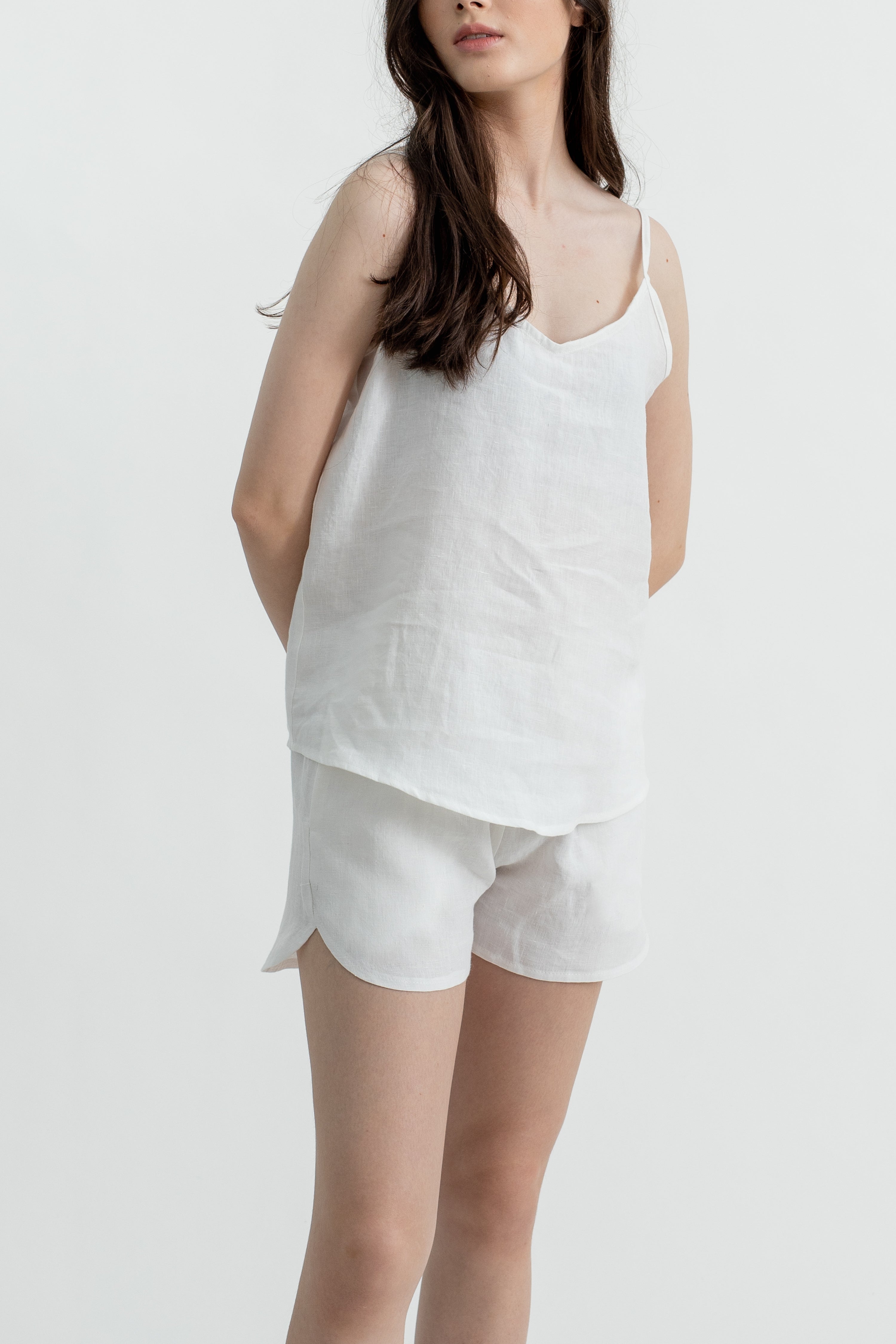 Linen Lounge Shorts | White