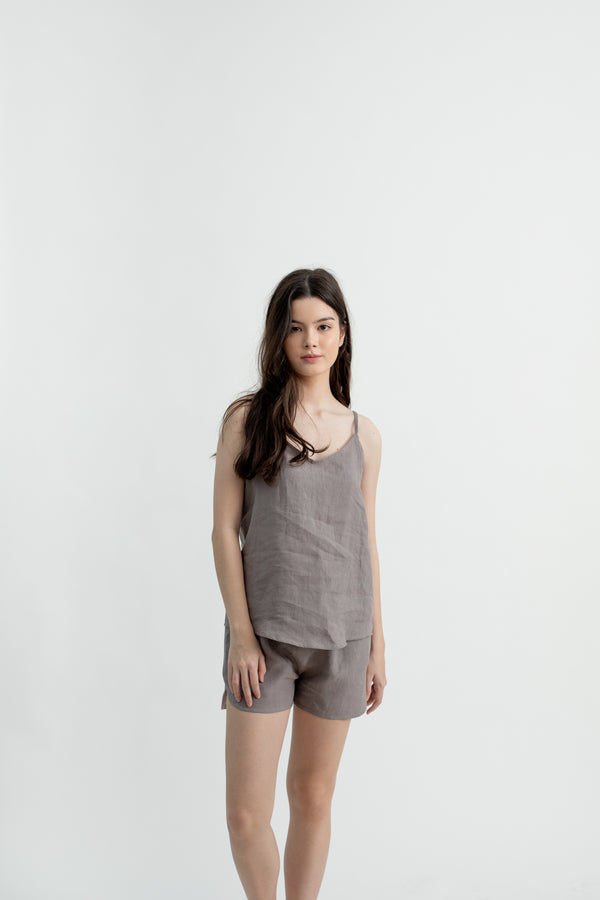 Linen Slip Camisole | Fossil Grey