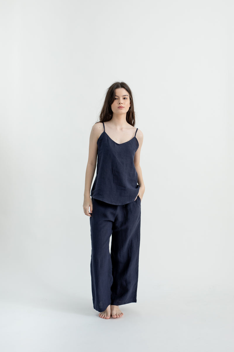 Linen Lounge Pants | Navy