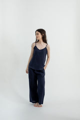 Linen Slip Camisole | Navy