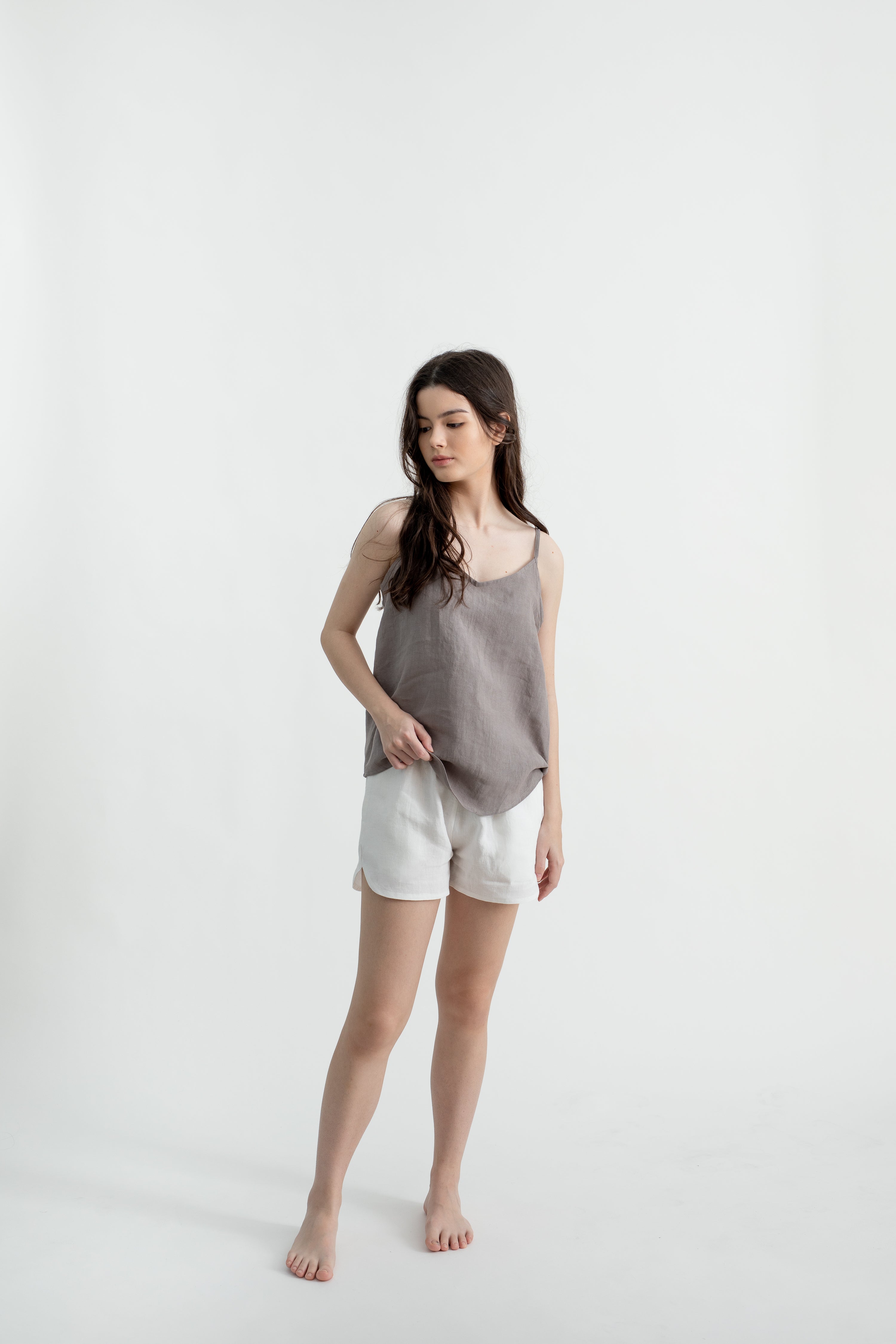 Linen Lounge Shorts | White