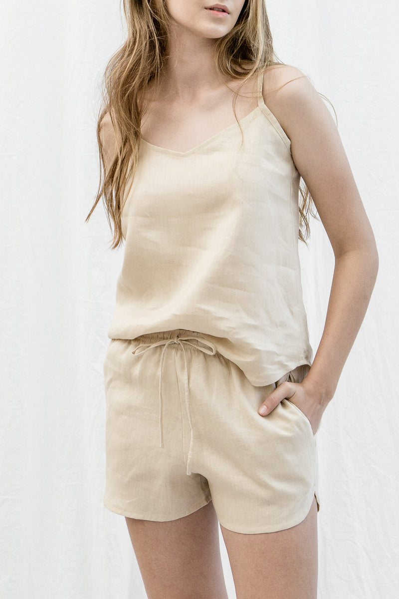 Linen Lounge Shorts | Oatmeal